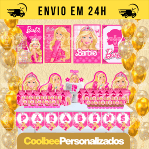 kit super luxo Barbie + Topper nome e idade + 20 Caixinhas